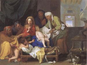 Brun, Charles Le Holy Family with the Infant Jesus Asleep (mk05) China oil painting art